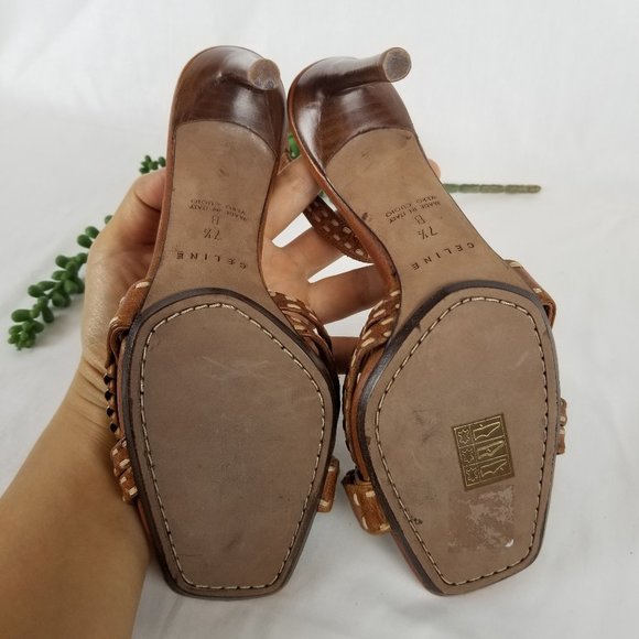 CELINE Leather Slingback Sandals - Picture 5 of 7